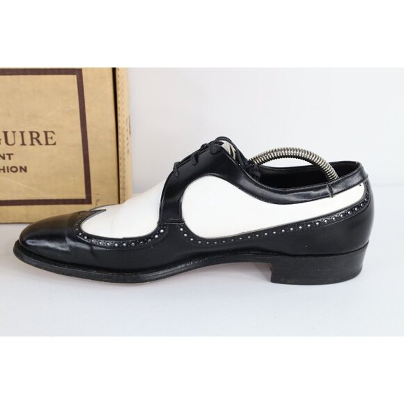 Vintage 60s Stuart McGuire Mens Size 11 Leather Oxford Wingtips Dress Shoes USA main image 9